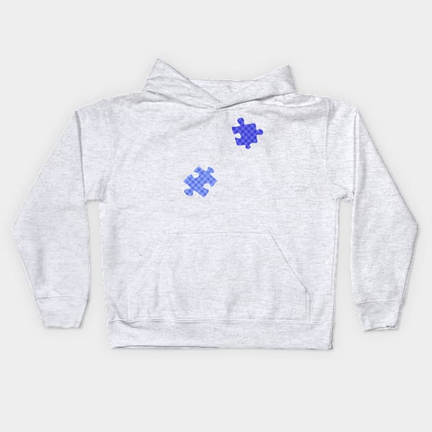 Blue and purple puzzle pieces Kids Hoodie by Diaverse Illustration